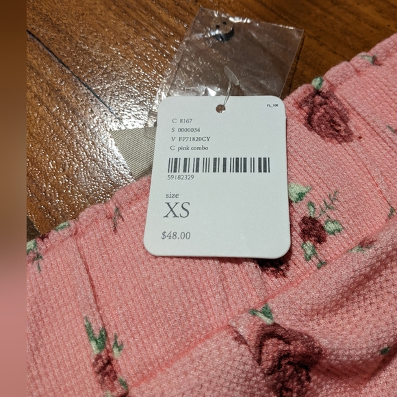 Free People - Blossom Knit Sleep Set Pants & LS Top | XS | Pink & White Floral - Picture 11 of 15